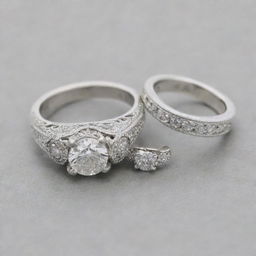 Two similar silver engagement rings. The first one is engraved with the name 'Reda', the second one is engraved with the name 'Yujin'.