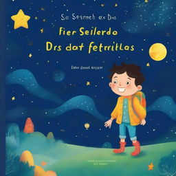 A whimsical book cover titled 'O Segredo das Estrelas Perdidas' for a children's book