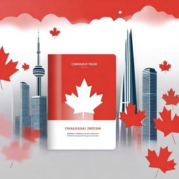 Design an ebook cover for a book titled 'The Canadian Dream: A Financial Blueprint for Immigrants in Canada'