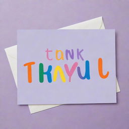 A printable card with 'Thank You' written boldly in rainbow-colored letters signed by 'Lavender_Chicc', designed to express gratitude to customers.