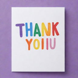 A printable card with 'Thank You' written boldly in rainbow-colored letters signed by 'Lavender_Chicc', designed to express gratitude to customers.