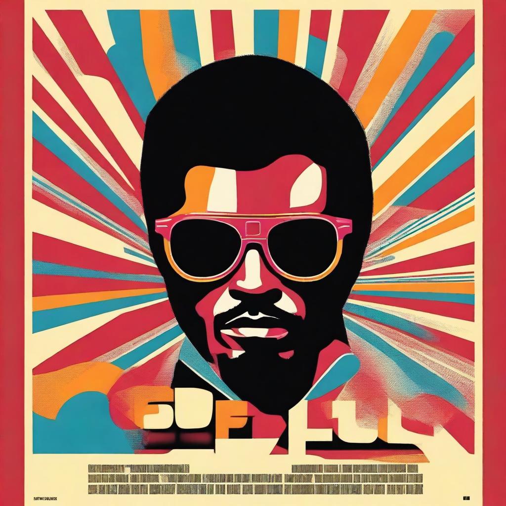 Create a vibrant movie poster in the style of the 1970s for the film 'Superfly'