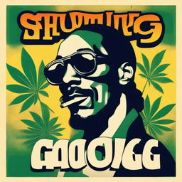 A vintage 1950s poster style featuring Snoop Dogg smoking weed