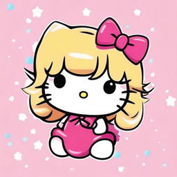 A cute image of Hello Kitty with blond hair