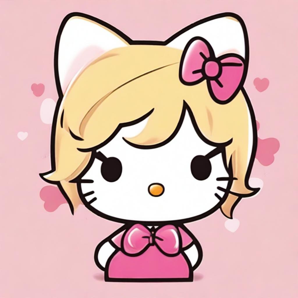 A cute image of Hello Kitty with blond hair