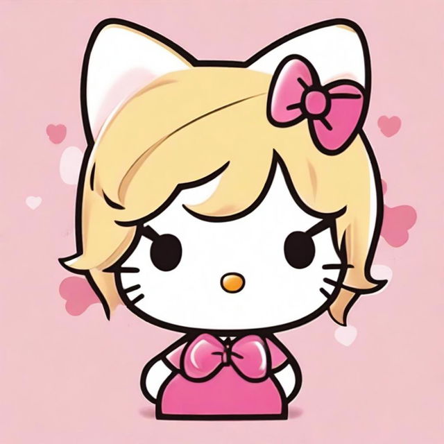 A cute image of Hello Kitty with blond hair