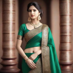 A girl wearing an Indian saree, showcasing traditional attire with elegance