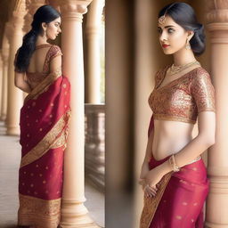 A girl wearing an Indian saree, showcasing traditional attire with elegance