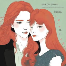 A book cover illustration featuring a couple of women in love, both around 35 years old