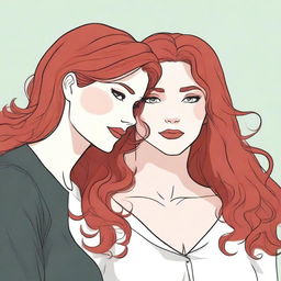 A fanfiction cover illustration featuring a couple of lesbian women