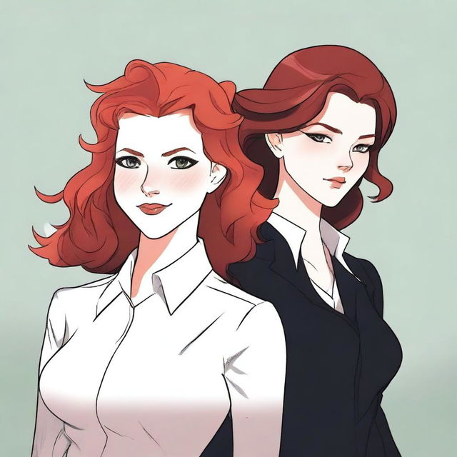 A fanfiction cover illustration featuring a couple of lesbian women deeply in love