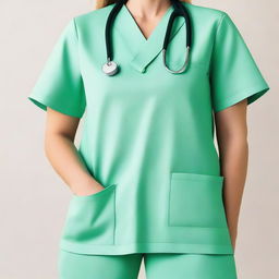 A detailed image of a medical uniform typically worn by healthcare professionals