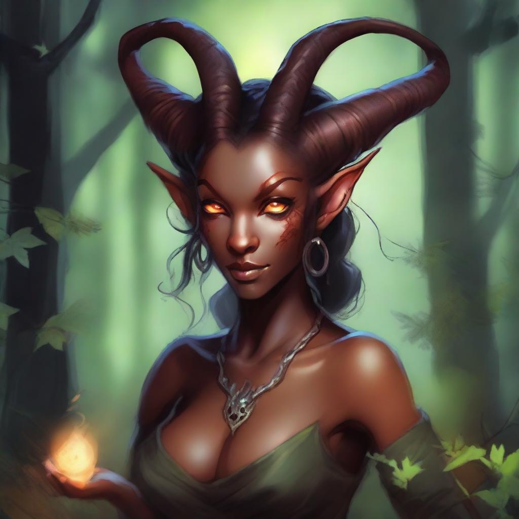 Create an image of a woman tiefling