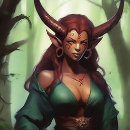 Create an image of a woman tiefling