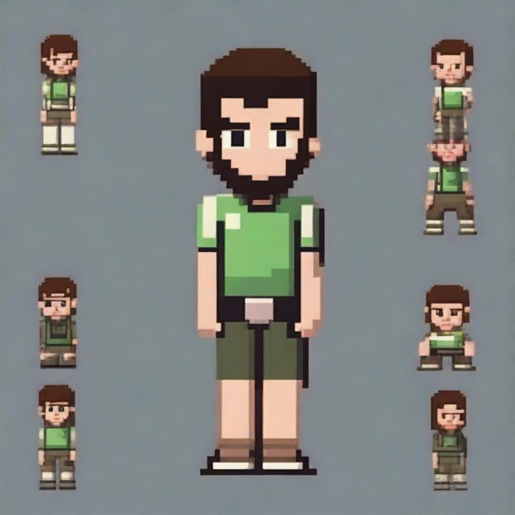 Create a pixel art avatar featuring a character with distinct features