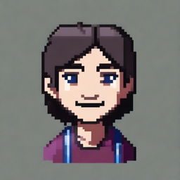 Create a pixel art avatar featuring a character with distinct features