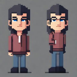 Create a pixel art avatar featuring a character with distinct features