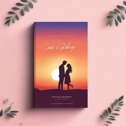 A romantic book cover featuring a beautiful sunset