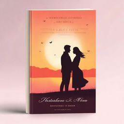 A romantic book cover featuring a beautiful sunset