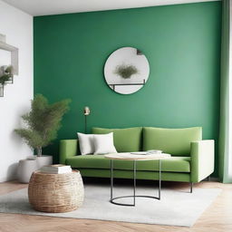 Para decorar un consultorio psicológico en una habitación con paredes verdes y azulejos blancos, se pueden añadir muebles cómodos como un sofá acolchonado en tonos neutros y una silla ergonómica para el terapeuta