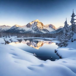 A breathtaking view of snow-covered mountains