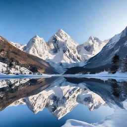 A breathtaking view of snow-covered mountains