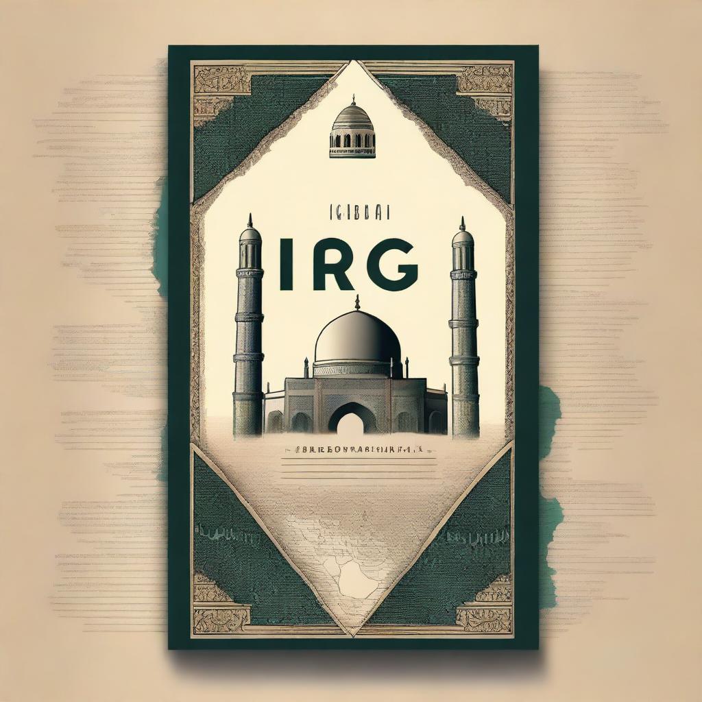 A detailed and educational book cover design for a history, geography, and society education book about Iraq