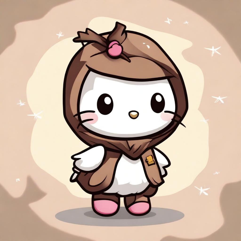 A cute and adorable Hello Kitty character dressed in a sparrow costume