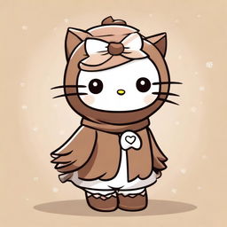 A cute and adorable Hello Kitty character dressed in a sparrow costume