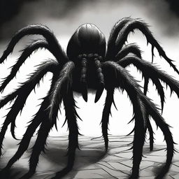 A dark Dungeons & Dragons illustration depicting a demon in the form of a tarantula