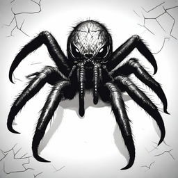 A dark Dungeons & Dragons illustration depicting a demon in the form of a tarantula