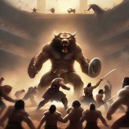 Create a book cover featuring a grand arena with spectators cheering