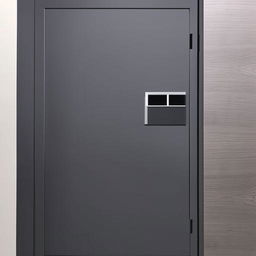 An elegant, modern safety door featuring a built-in shoe rack, finished in a sleek design and subtle colors that exudes sophistication.