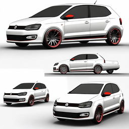 Create a detailed image of a modified Volkswagen Polo 1