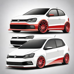 Create a detailed image of a modified Volkswagen Polo 1