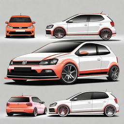 Create a detailed image of a modified Volkswagen Polo 1