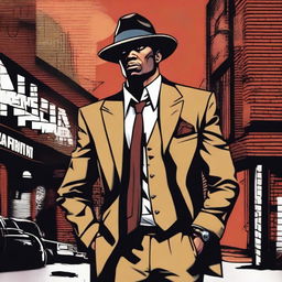 A tough, gangster-looking character with a confident and intimidating expression