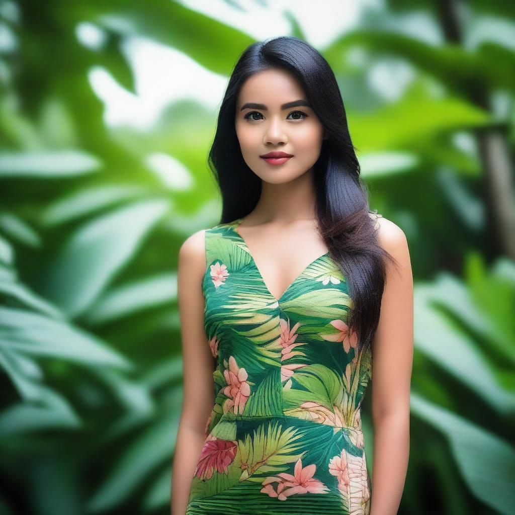 A portrait of an attractive Indonesian girl