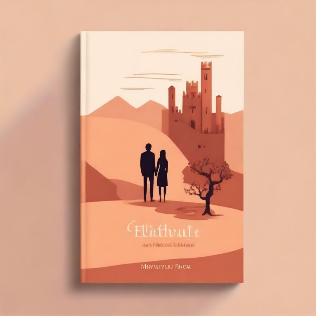 Create a minimalistic and delicate book cover for a romance story involving a love triangle