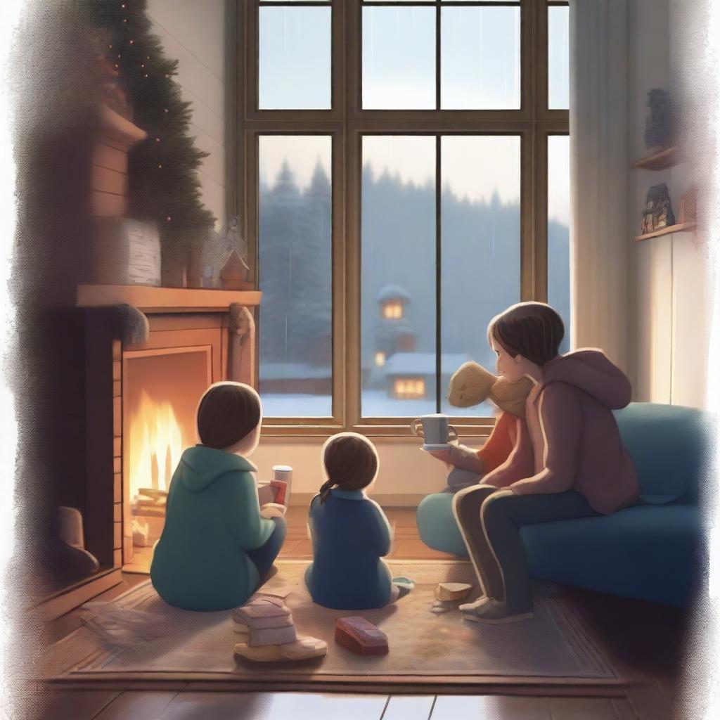 A heartwarming scene depicting the gift of rainy days