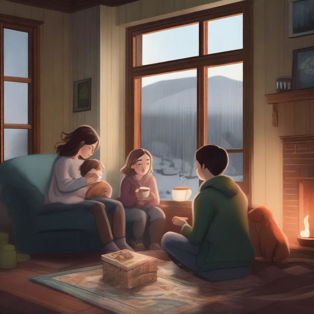 A heartwarming scene depicting the gift of rainy days