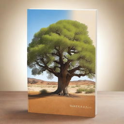 Create a book cover image depicting an oak tree in the center