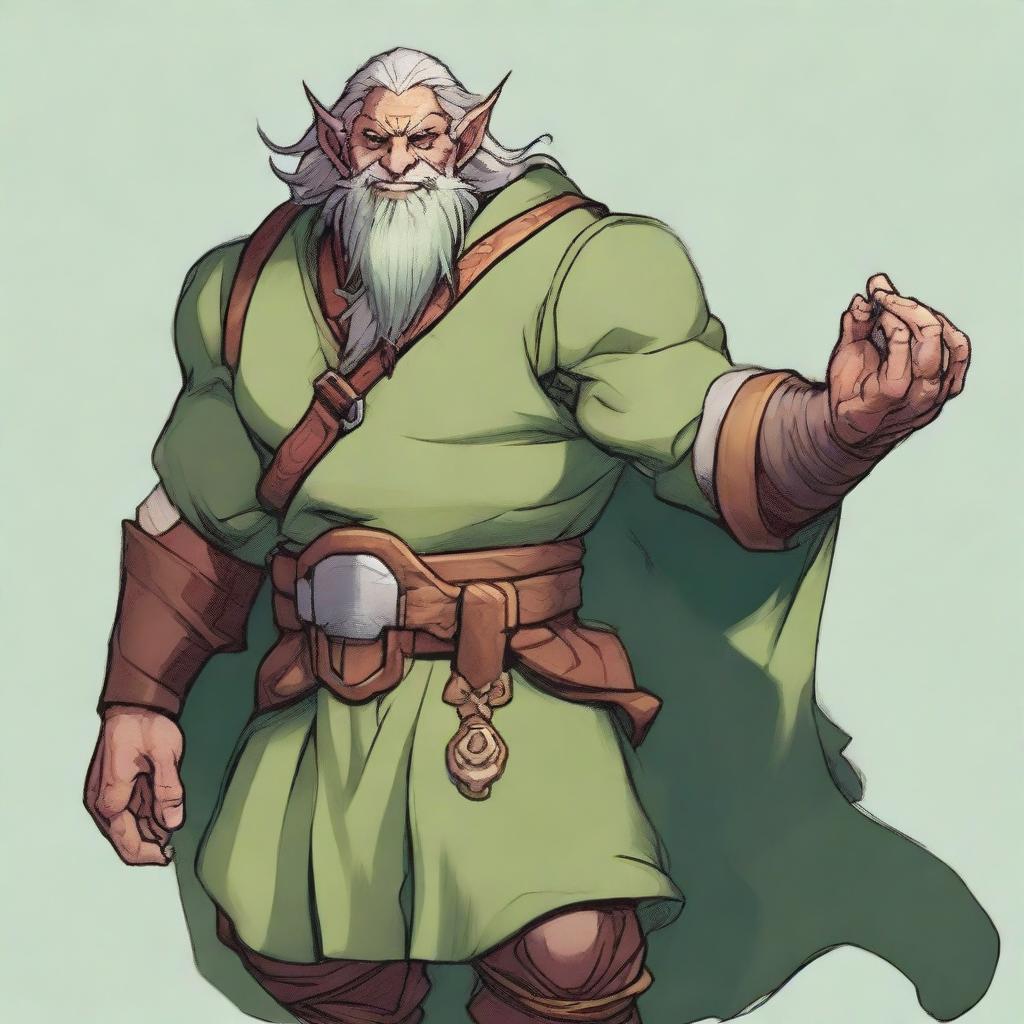 A strong and muscular male Firbolg cleric from Dungeons and Dragons