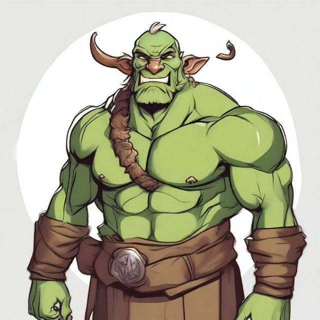 A strong and muscular male Firbolg cleric from Dungeons and Dragons