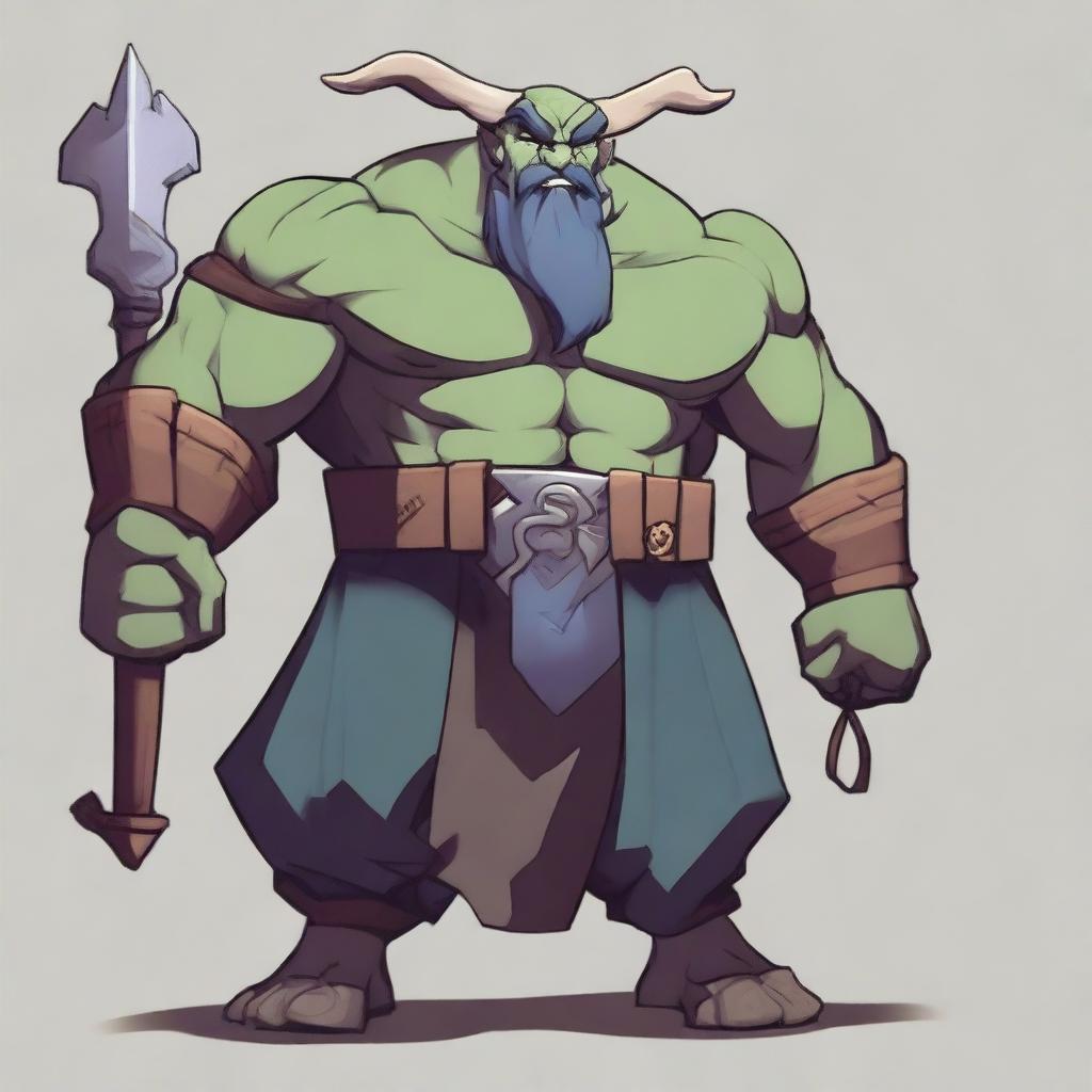 A depiction of Braum from League of Legends as a Firbolg in the Dungeons and Dragons universe