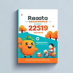 Create a book cover titled 'Road To Designing A Successful E-commerce' inspired by Shopee and Taobao colors