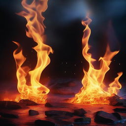 A visually striking image of a hot and intense scene, featuring vibrant flames, scorching heat, and a dynamic atmosphere