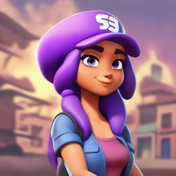 A realistic depiction of Shelly from Brawl Stars in real life