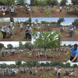 A collage showcasing various Corporate Social Responsibility (CSR) activities; such as, tree planting, community outreach programs, and educational initiatives.