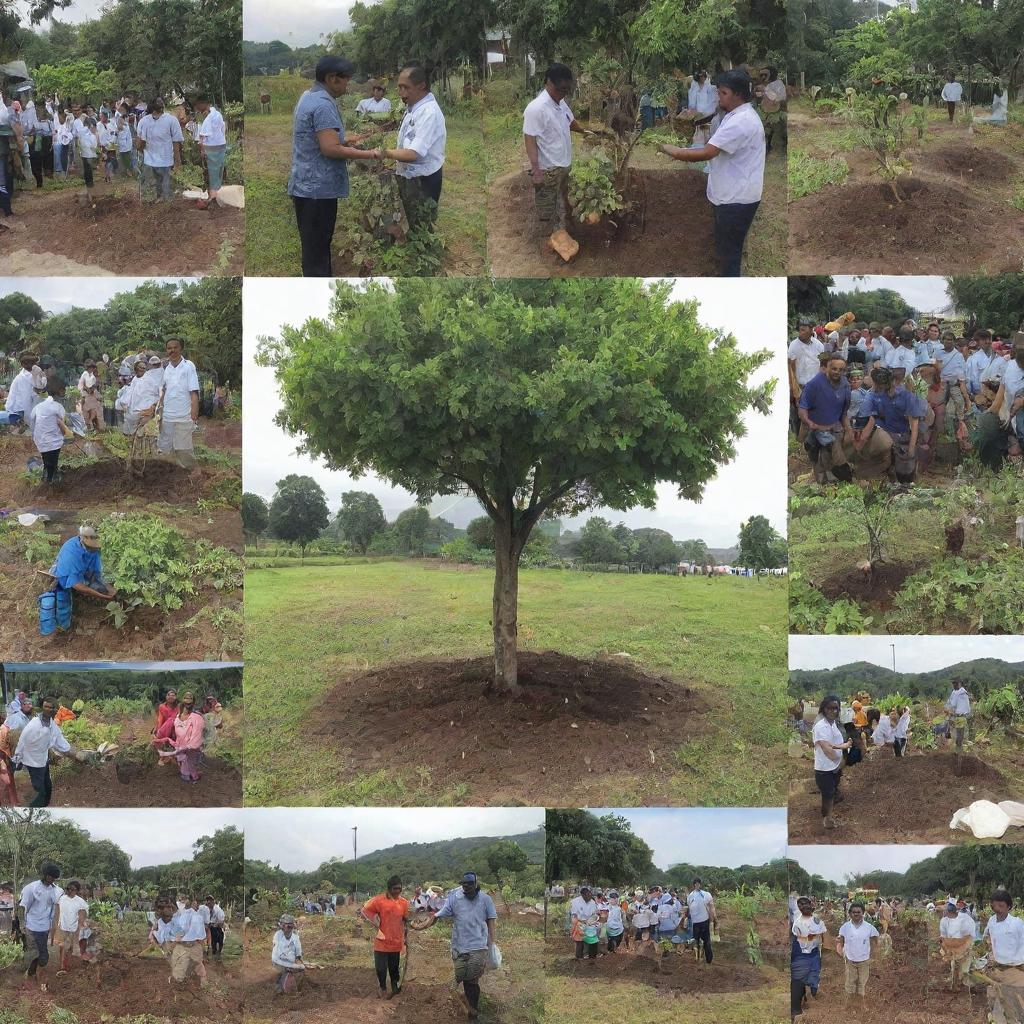 A collage showcasing various Corporate Social Responsibility (CSR) activities; such as, tree planting, community outreach programs, and educational initiatives.